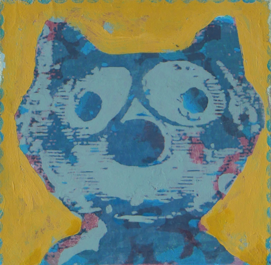 Chat bleu – 13x13cm